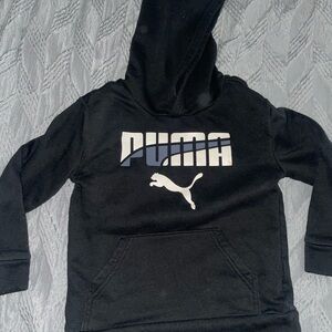 PUMA Kids Black and White Logo Hoodie